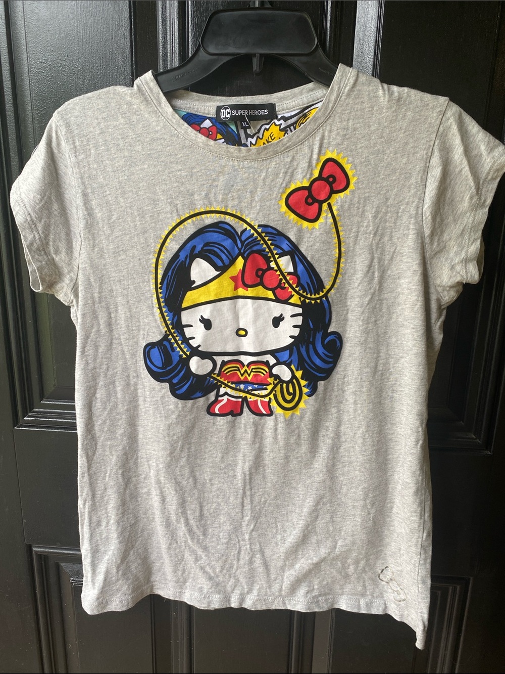 DC Comics Hello Kitty Wonder Woman Graphic Tee - Grey, Blue, Yellow, Red